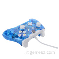 Joystick di gioco cablato blu trasparente per Xbox one